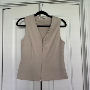Abercrombie Tailored Zip Up Vest in Ash